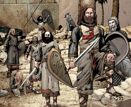 Crusaders at the ruins of Solomon’s Temple.